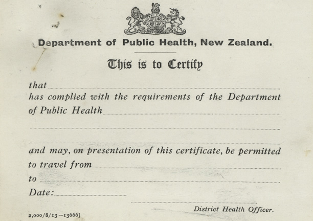 Smallpox vaccination certificate
