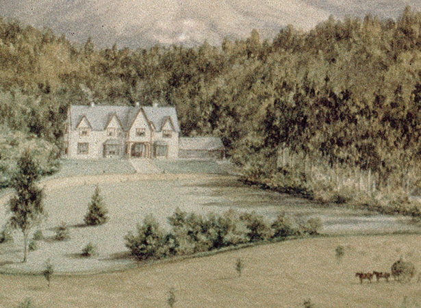 Painting of Cheviot Hills homestead, 1870s