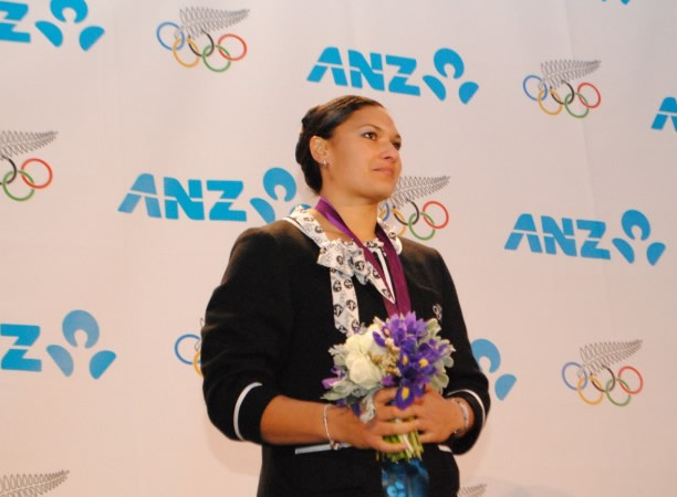 Valerie Adams at the 2012 London Olympic Gold Medal Presentation Ceremony
