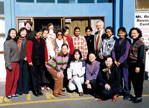 Volunteers outside the first Shakti centre in New Zealand.