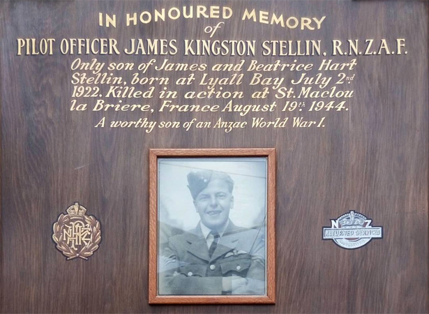 James Stellin memorial plaque, Scots College, Wellington