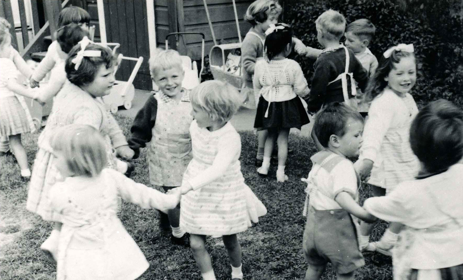 Children playing four square, 1959 – Children's play – Te Ara Encyclopedia  of New Zealand