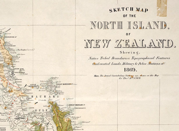 Map of North Island, 1869