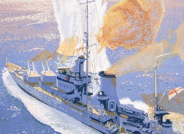 HMS Achilles painting