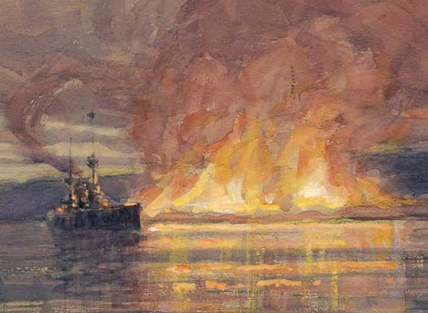 The evacuation of Suvla Bay by Geoffrey Allfree