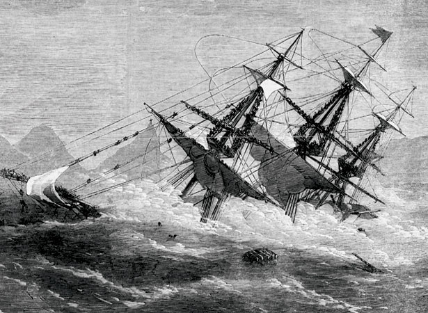 Wreck of HMS Orpheus, Illustrated London News, 1863