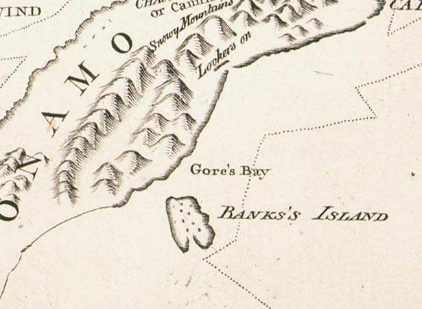 Part of James Cook’s map of the South Island