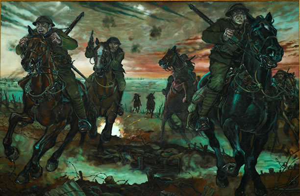 'The attack of the Otago Mounted Rifles at Messines' by Don Mackay