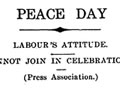 Labour's attitude towards peace celebrations