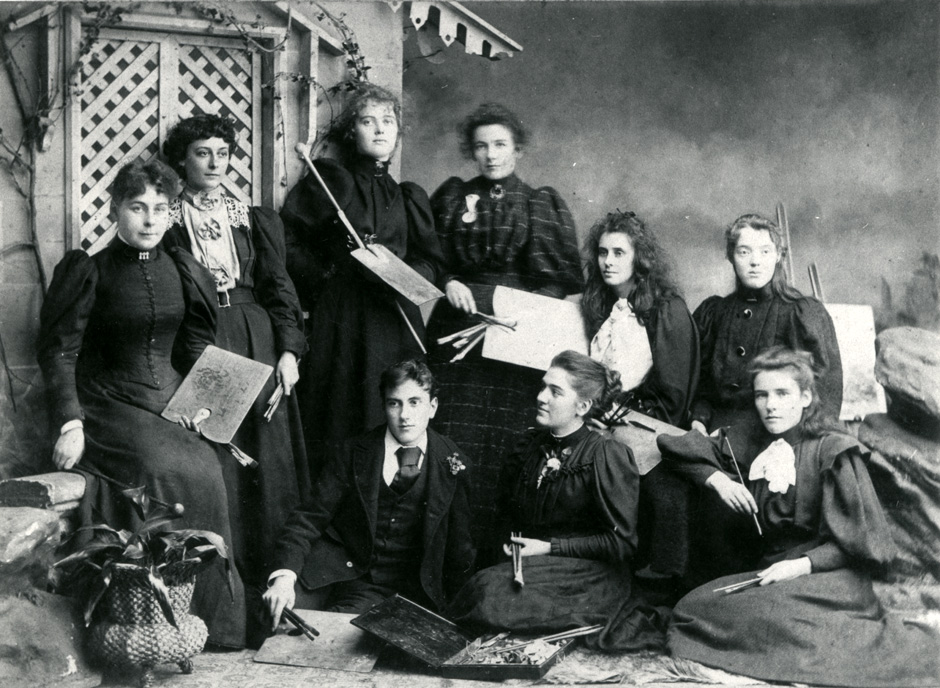 Painting students at Elam School of Art, c. 1897