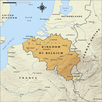 Map of Kindom of Belgium