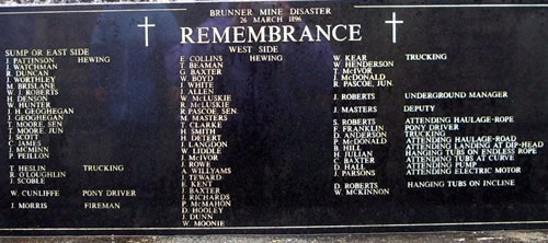 Names on the memorial