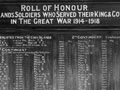 Detail of first Cook Islands roll of honour board