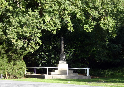 Memorial in trees setting