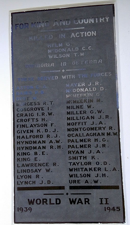 Dipton WW2 memorial detail