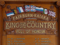 Fairburn-Kaiaka roll of honour boards