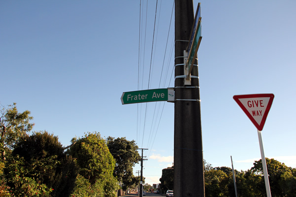Frater Road sign