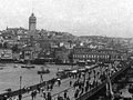 Galata Bridge in Constantinople, 1800s” title=