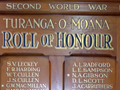 Gordon and Turanga-o-Moana rolls of honour