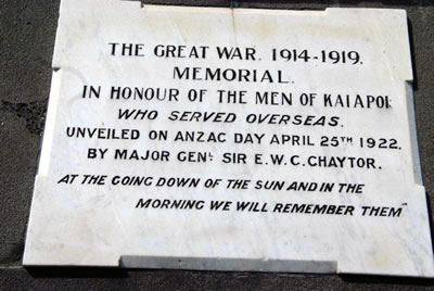 Kaiapoi memorial detail