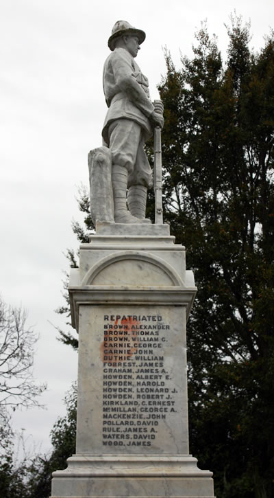 Mataura Island memorial (detail)