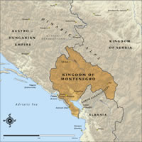 Map of Kingdom of Montenegro