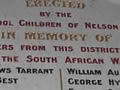 Nelson South African War memorial tablet