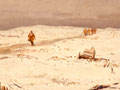 Scene behind the line in snow by Nugent Welch, 1918
