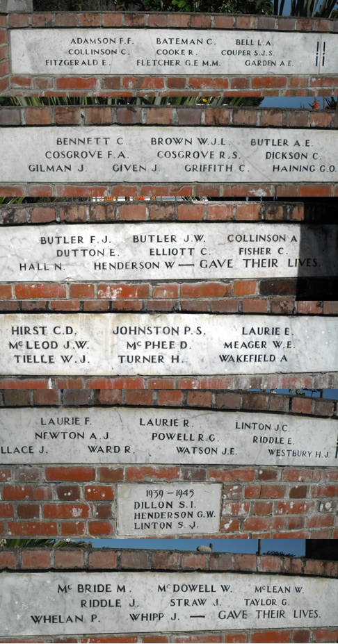 Orepuki memorial names