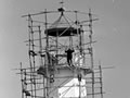 Maintenance work on Pencarrow Lighthouse, 1980