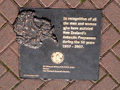 Plaque at the foot of the Robert Scott memorial recognising the contribution of people who have participated in New Zealand's Antarctic Programme from 1957 to 2007.