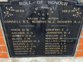 List of names on plaque photographed from above