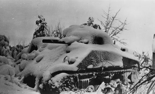 Snow-covered tank