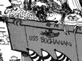 Cartoon about arrival of USS Buchanan