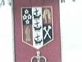 Banner with coat of arms and 'ER'