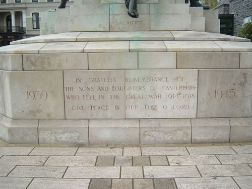 Christchurch war memorial (detail)
