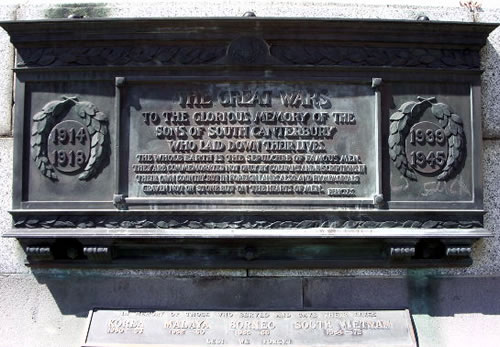 Timaru memorial plaque
