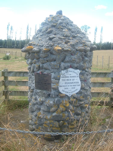 Ruataniwha memorial cairn