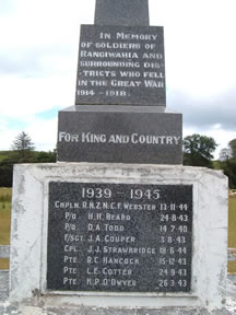 Rangiwahia memorial