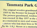 Taumata Park memorial