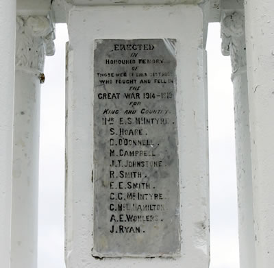 Names on Thornbury memorial
