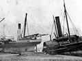 Steamers at Hokitika, 1866