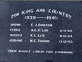 Second World War names on memorial