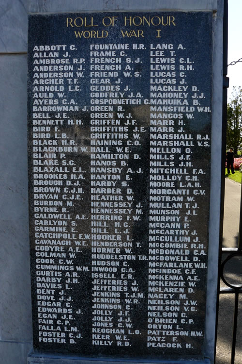 Westport memorial names