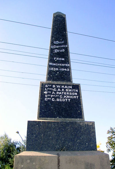 Memorial showing names