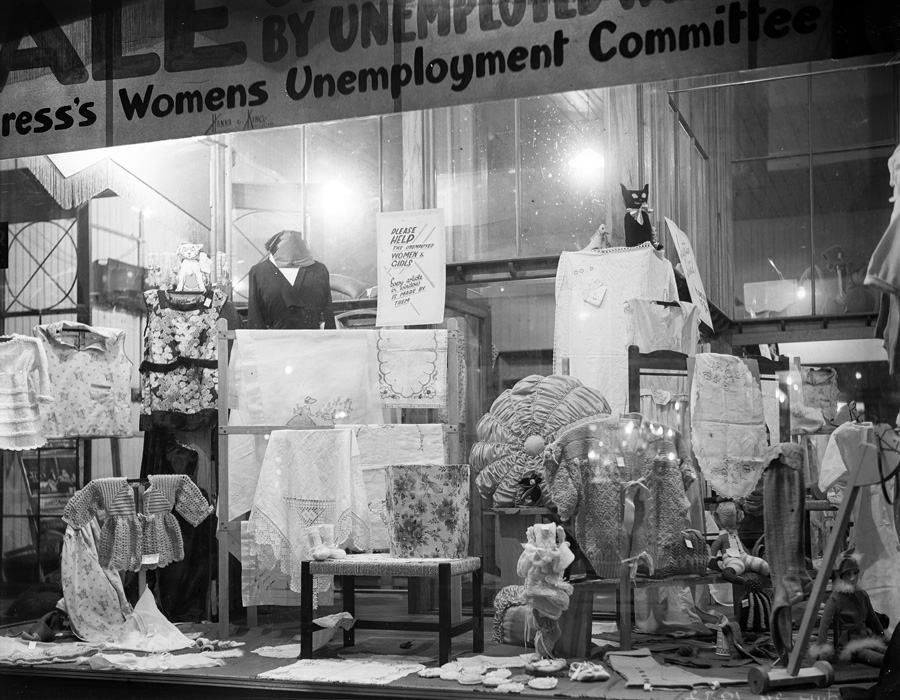Women's Unemployment Committee shop display, 1932