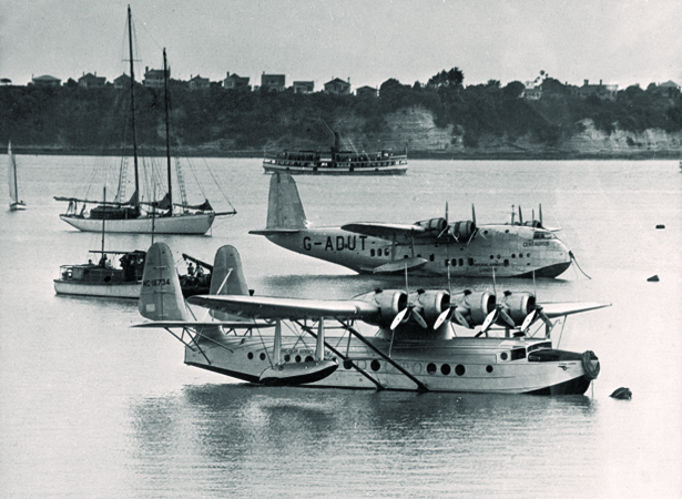 Flying boats, Mechanics Bay, Auckland, c. 1937-38