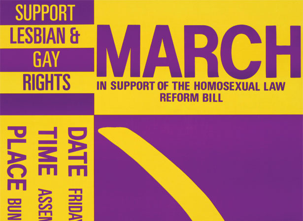 Poster supporting the Homosexual Law Reform Bill