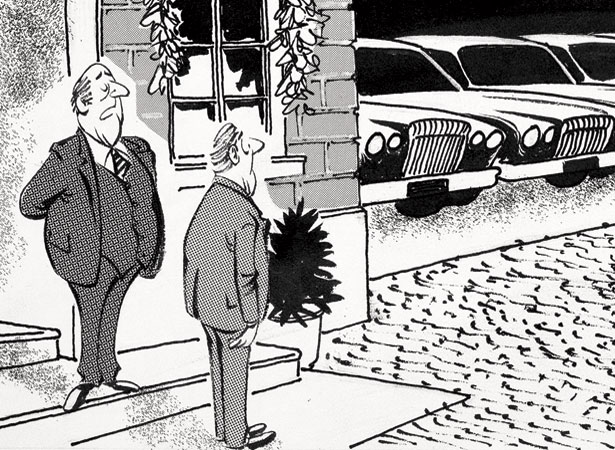 Nevile Lodge cartoon on carless days