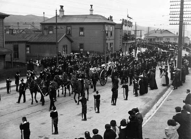 Richard Seddon's funeral procession, Wellington, 1906